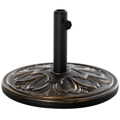 29 lb Concrete Umbrella Base, 19" Round, Outdoor Parasol Holder, Bronze Umbrella Bases Bronze at Gallery Canada