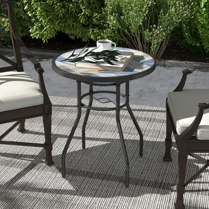 23.6" Round Patio Table, Outdoor Side Table, Multicolour Patio Side Tables at Gallery Canada
