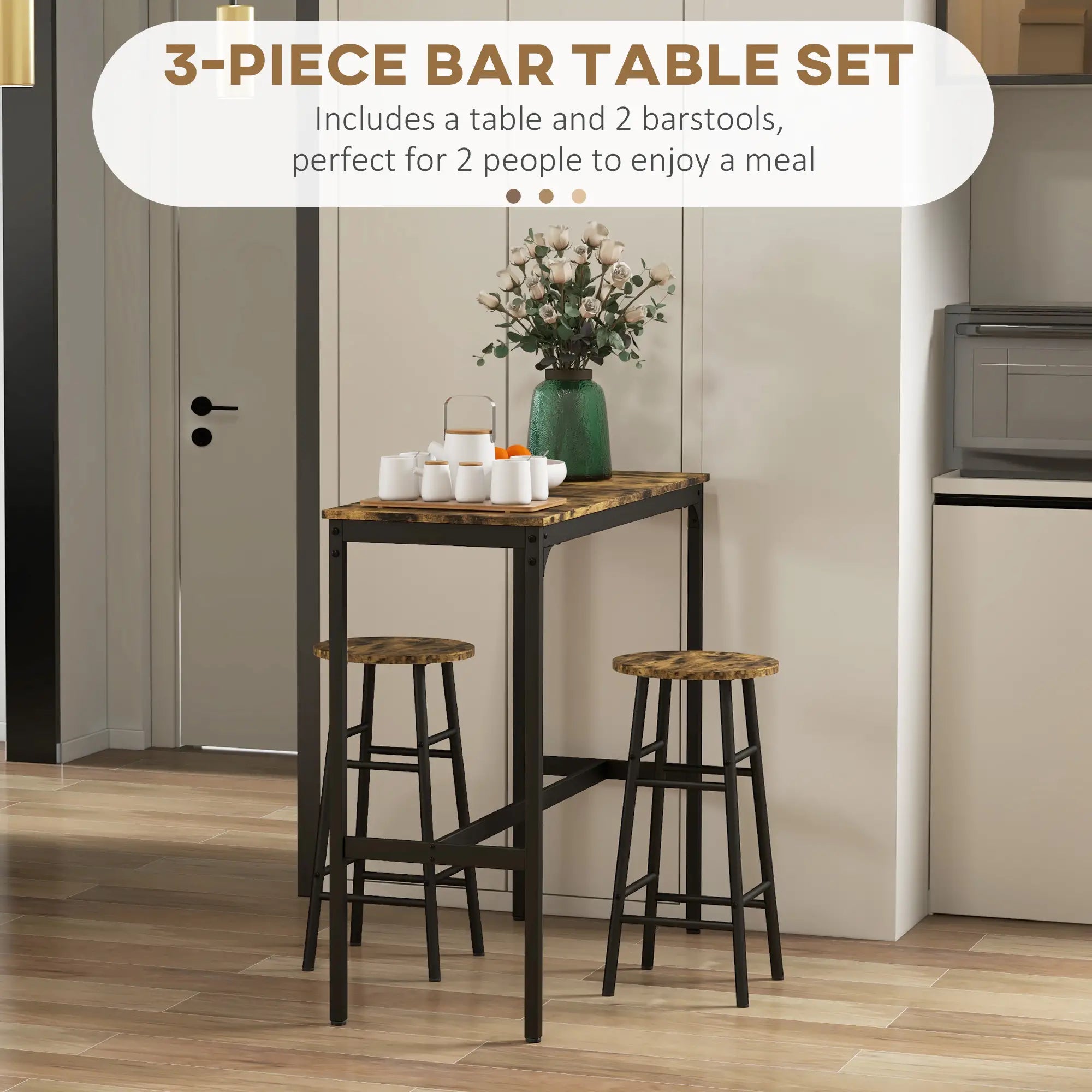 Counter Height Bar Table And Chairs Set, 2-Piece Dining Set Bar Sets at Gallery Canada