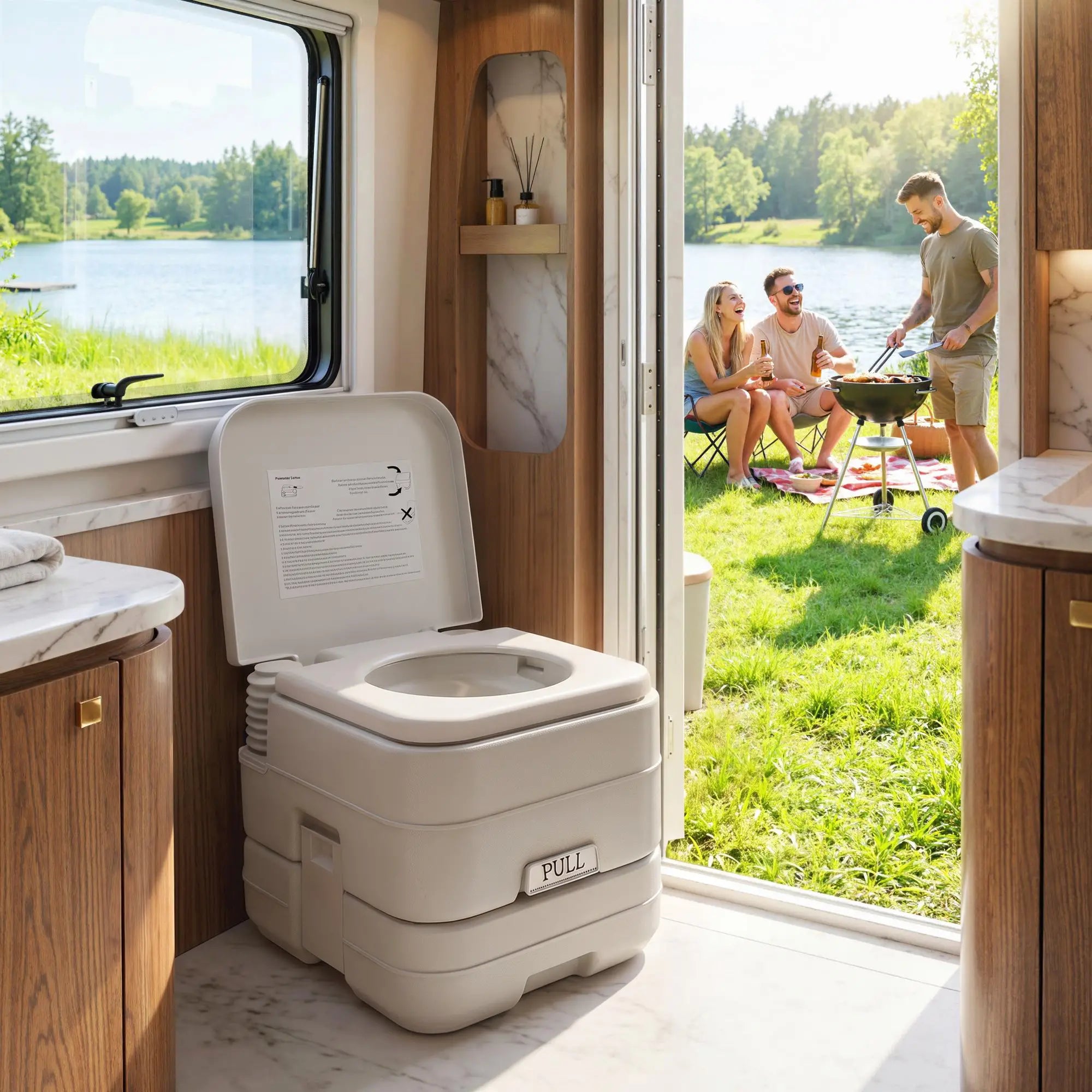 Portable Travel Toilet, Flushable Tank, Camping, Boating, 2.6 Gallon (10L) Camping Toilets at Gallery Canada