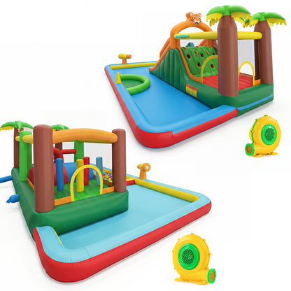 Tiger Inflatable Water Park Obstacle Bounce House with 2 Blower, Multicolor Inflatable Water Slides at Gallery Canada