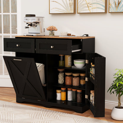 Tilt Out Trash Can Cabinet, Black Sideboards Cabinets & Buffets at Gallery Canada