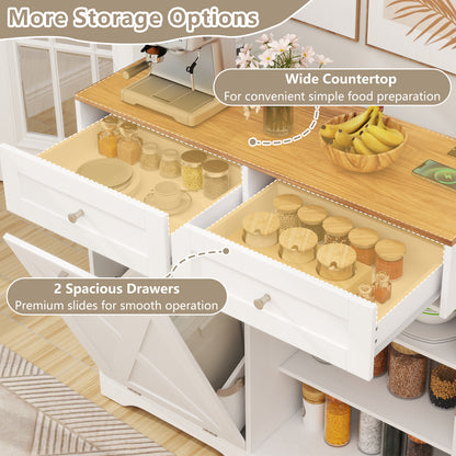 Tilt Out Trash Can Cabinet With Outlets, Adjustable Shelf, White Sideboards Cabinets & Buffets at Gallery Canada