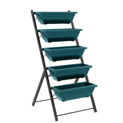 5-Tier Raised Garden Bed, 5 Planter Box, Outdoor Plant Stand, Green Plant Stands Green at Gallery Canada