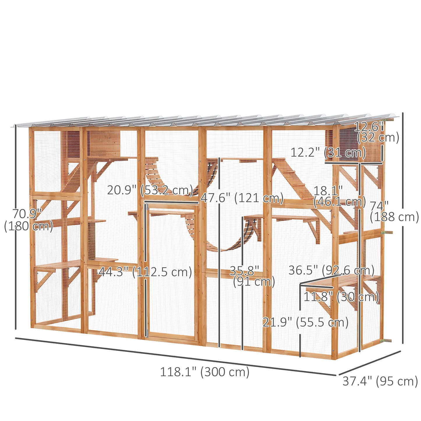 Large Outdoor Catio, Condos, Platforms, Doors, Ladders, Weather-Resistant Roof, Orange Outdoor Cat Enclosures at Gallery Canada