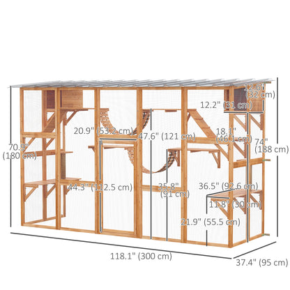 Large Outdoor Catio, Condos, Platforms, Doors, Ladders, Weather-Resistant Roof, Orange Outdoor Cat Enclosures at Gallery Canada