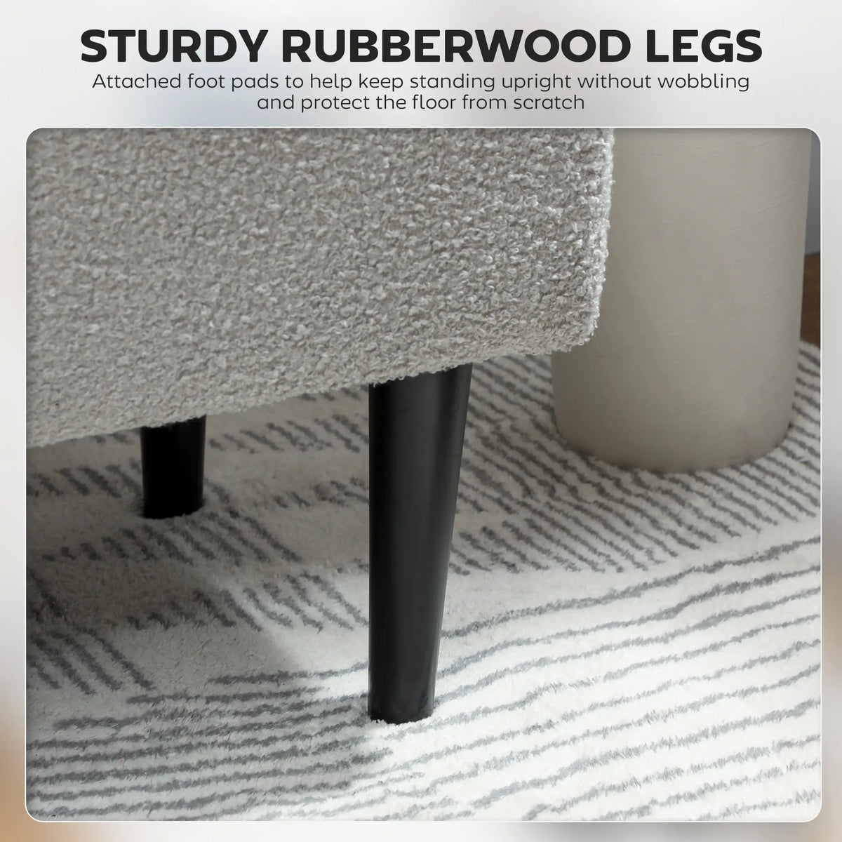 Modern Storage Bench, Ottoman with Lamb's Wool Upholstery, Grey Storage Ottomans & Benches at Gallery Canada