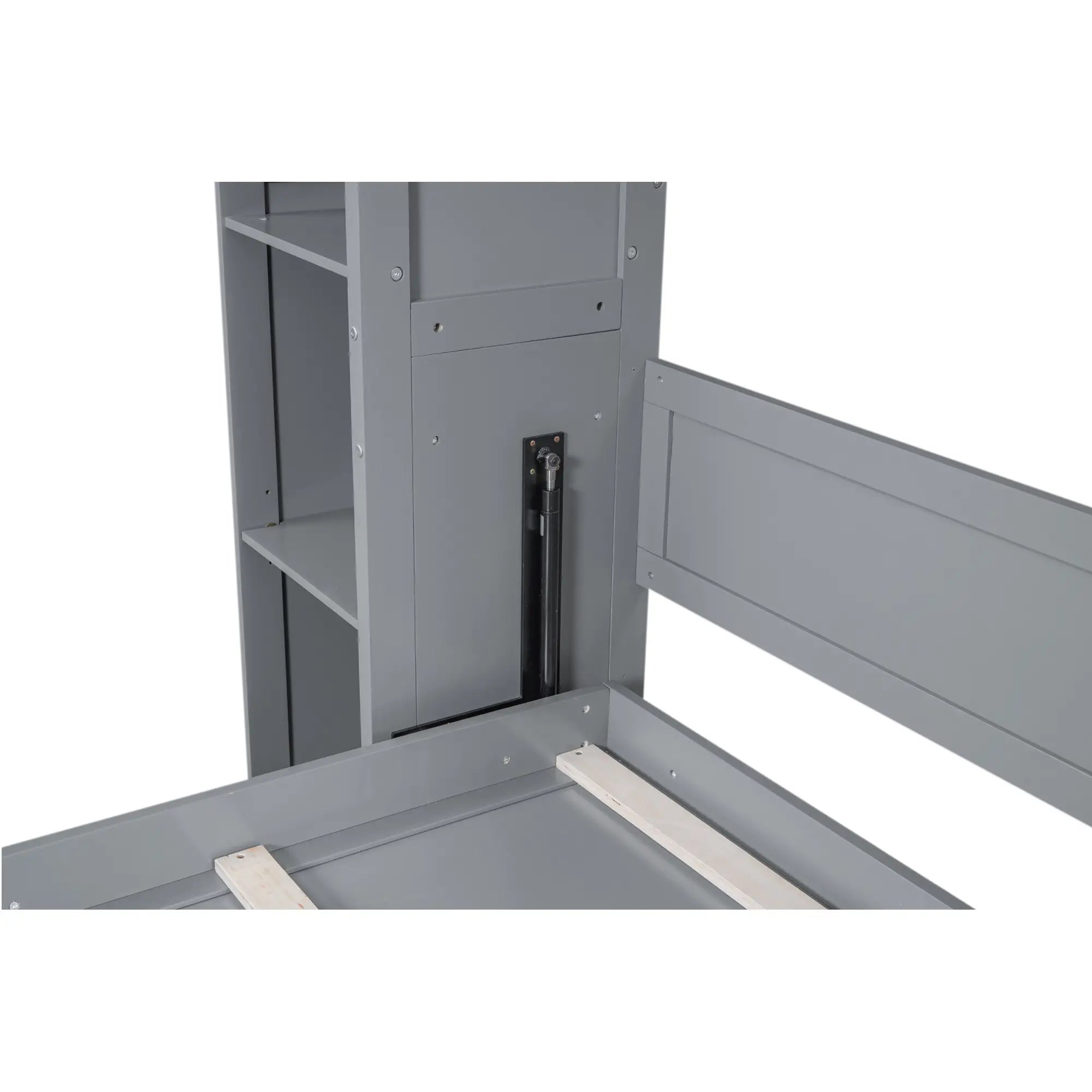 Murphy Bed with Shelves, LED Lights, 97.5