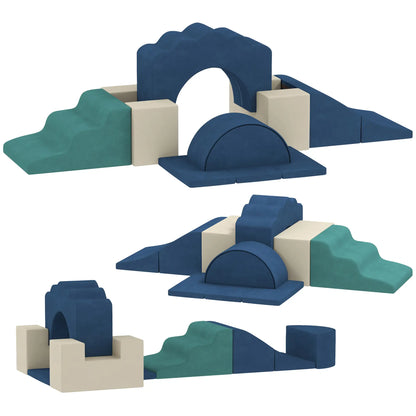 7-Piece Baby Soft Play Set, Indoor Gym for Crawling, Navy Blue Kids Gym & Playmats Navy Blue, Green, Beige at Gallery Canada