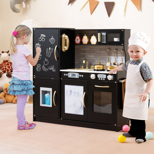 Toddler Pretend Play Kitchen, 3-6 Years, Black Play Kitchen Sets Black at Gallery Canada