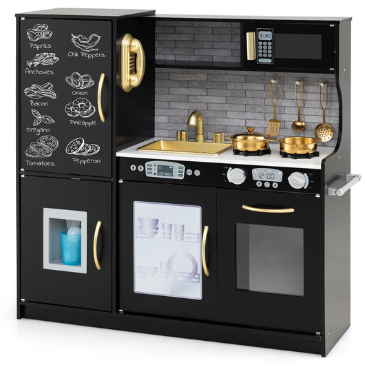 Toddler Pretend Play Kitchen, 3-6 Years, Black Play Kitchen Sets Black at Gallery Canada