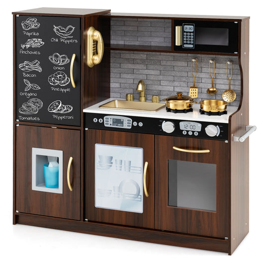 Toddler Pretend Play Kitchen, 3-6 Years Old, Brown Play Kitchen Sets Brown at Gallery Canada