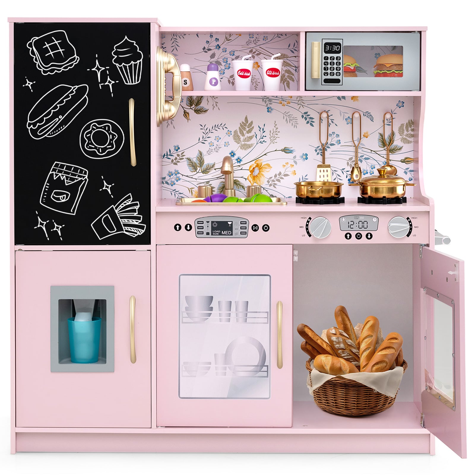 Toddler Pretend Play Kitchen, 3-6 Years Old, Light Pink Play Kitchen Sets at Gallery Canada