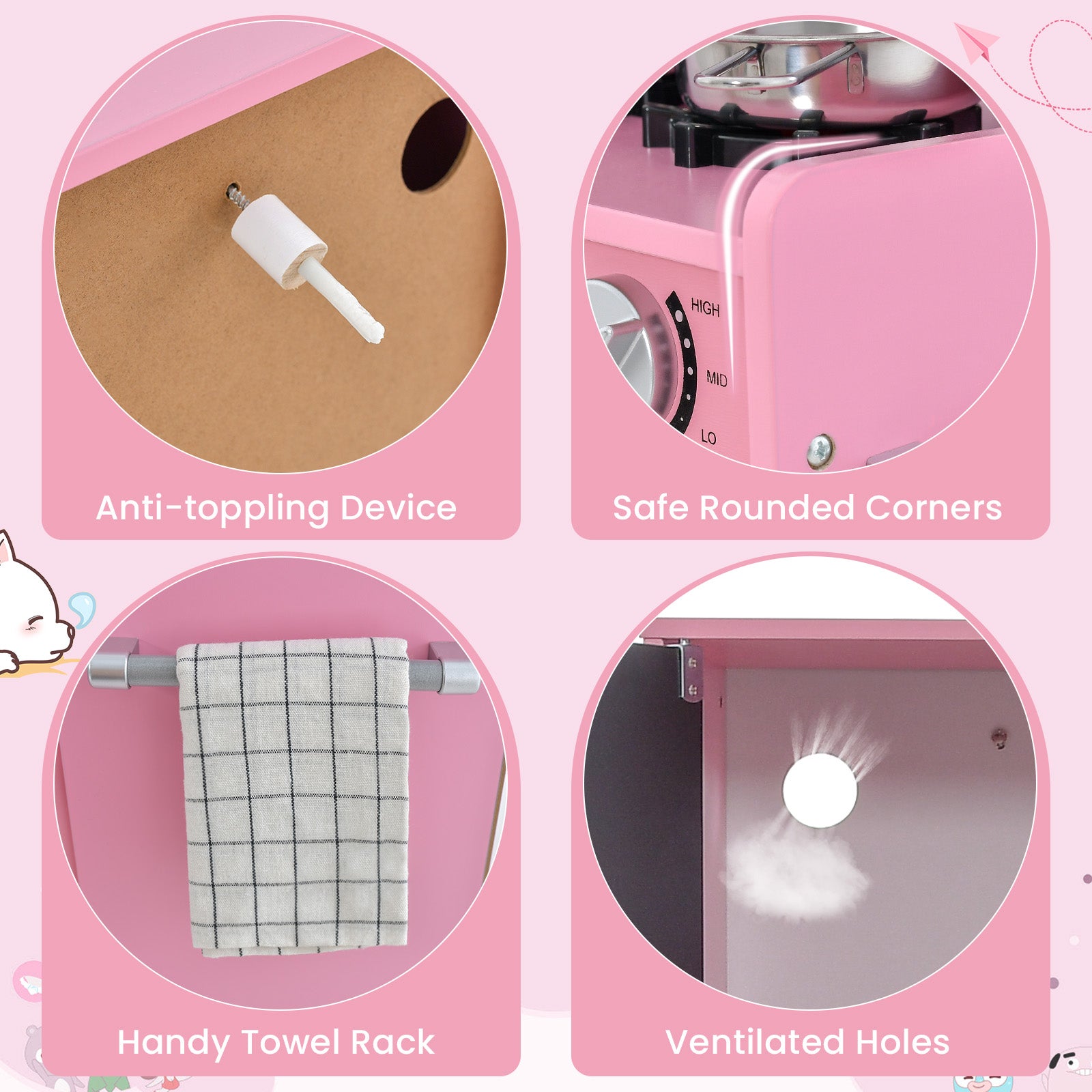 Toddler Pretend Play Kitchen, 3-6 Years Old, Pink Play Kitchen Sets at Gallery Canada