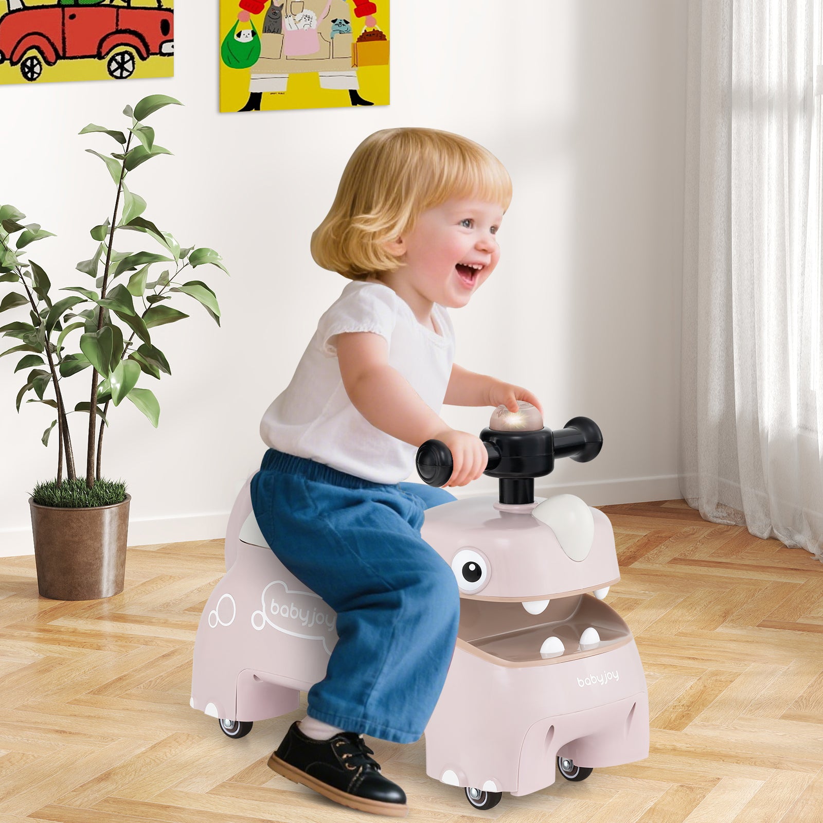 Toddler Ride On Toy Car, With Lights And Music, Pink Push & Pedal Ride On Toys at Gallery Canada