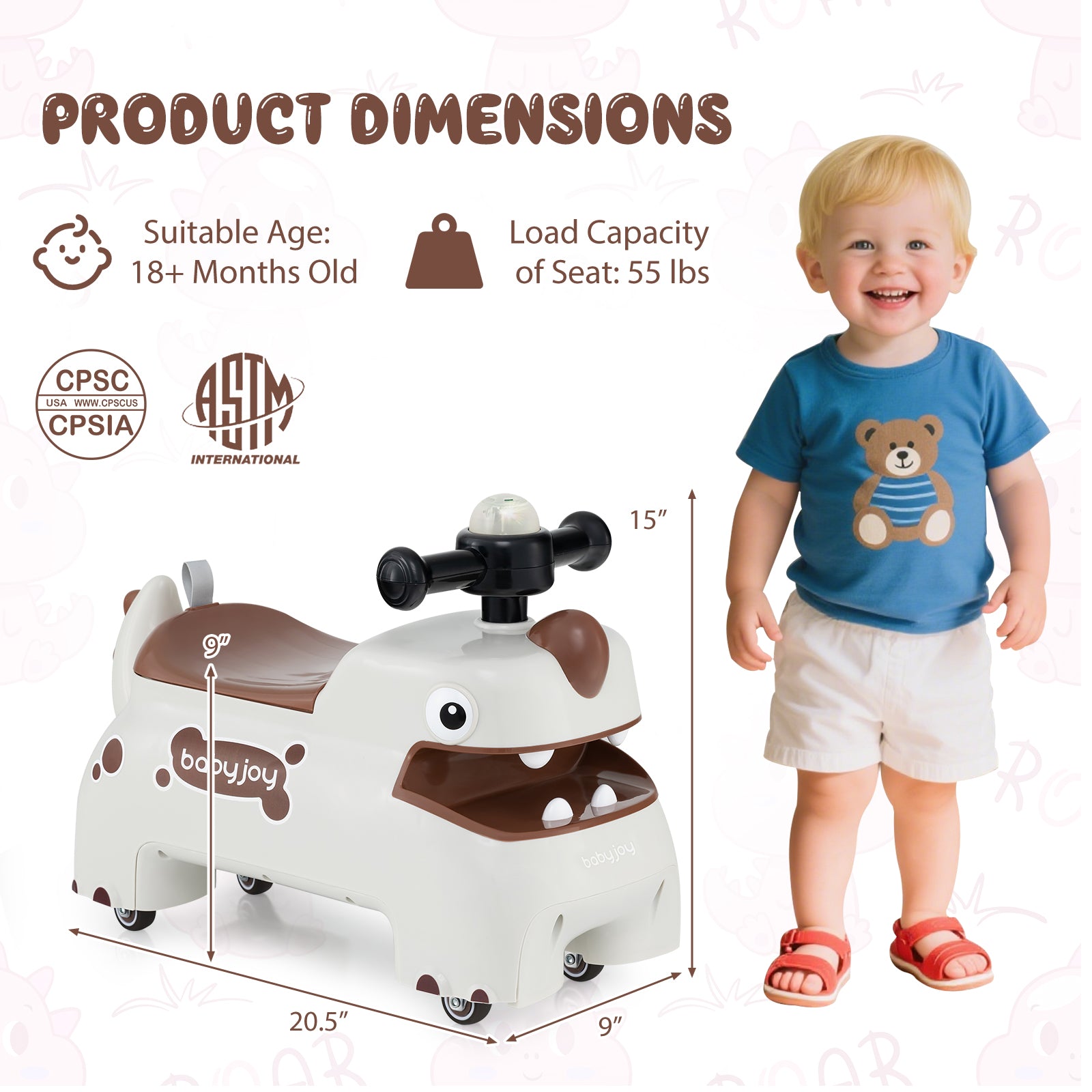 Toddler Ride On Toy Walking Sliding Car, White Push & Pedal Ride On Toys at Gallery Canada
