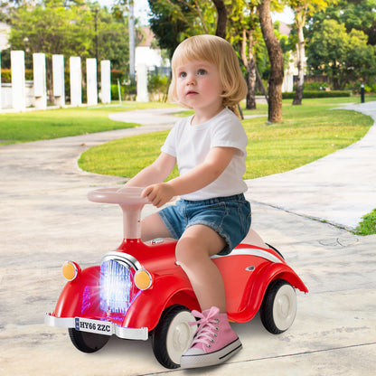Toddler Ride on Toy Classic Sliding Car with Horn and LED Headlight, Red Push & Pedal Ride On Toys at Gallery Canada