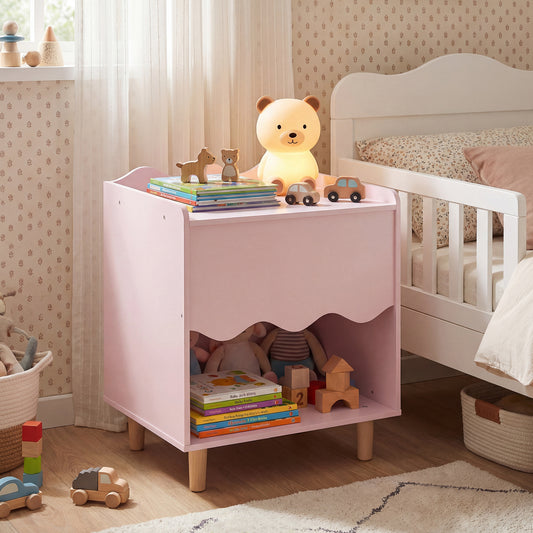 Toddler Scalloped Side Table, Pink Kids Storage Pink at Gallery Canada