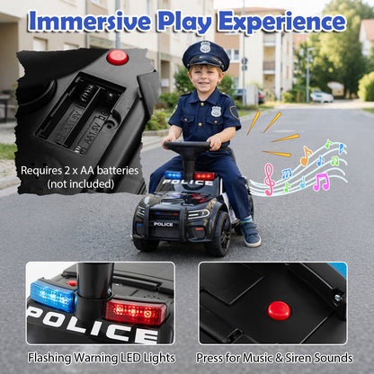 Toddler Sliding Car with Steering Wheel and Under-Seat Storage Push-DK, Black Push & Pedal Ride On Toys at Gallery Canada
