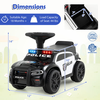 Toddler Sliding Car with Steering Wheel and Under-Seat Storage Push-DK, Black Push & Pedal Ride On Toys at Gallery Canada