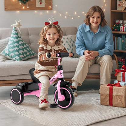 Toddler Tricycle, Adjustable Seat, Storage Basket, 3-5 Years, Pink Push & Pedal Ride On Toys at Gallery Canada