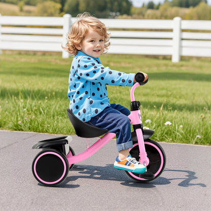 Toddler Tricycle, Adjustable Seat, Storage Basket, 3-5 Years, Pink Push & Pedal Ride On Toys at Gallery Canada