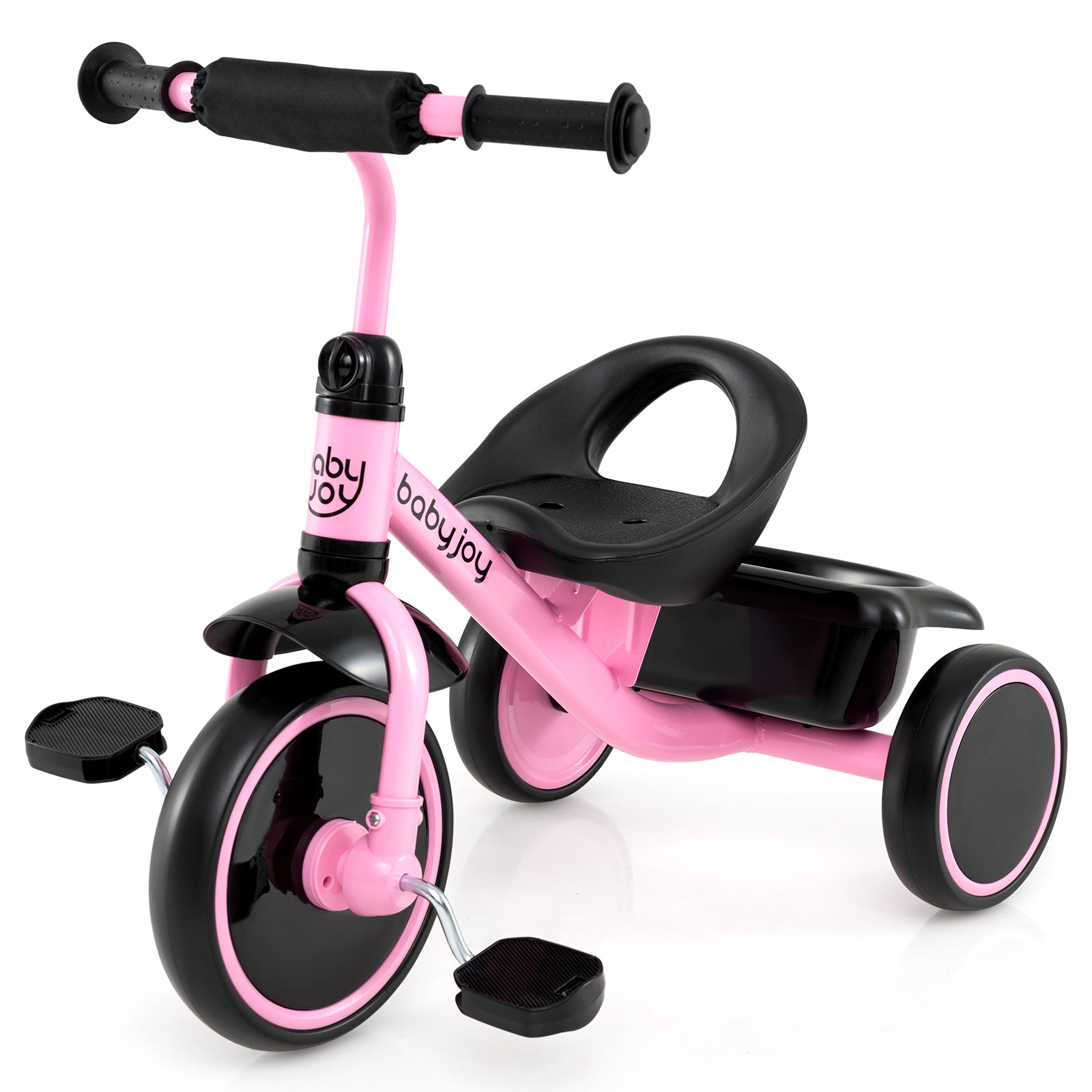 Toddler Tricycle, Adjustable Seat, Storage Basket, 3-5 Years, Pink Push & Pedal Ride On Toys at Gallery Canada