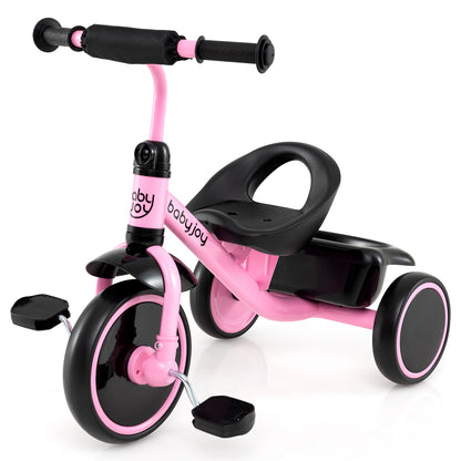 Toddler Tricycle, Adjustable Seat, Storage Basket, 3-5 Years, Pink Push & Pedal Ride On Toys at Gallery Canada