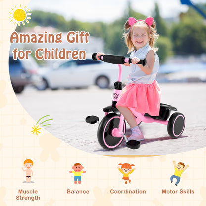 Toddler Tricycle, Adjustable Seat, Storage Basket, 3-5 Years, Pink Push & Pedal Ride On Toys at Gallery Canada