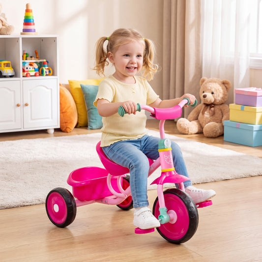 Toddler Tricycle for Boys Girls 2-5 Years, Pink Push & Pedal Ride On Toys Pink at Gallery Canada