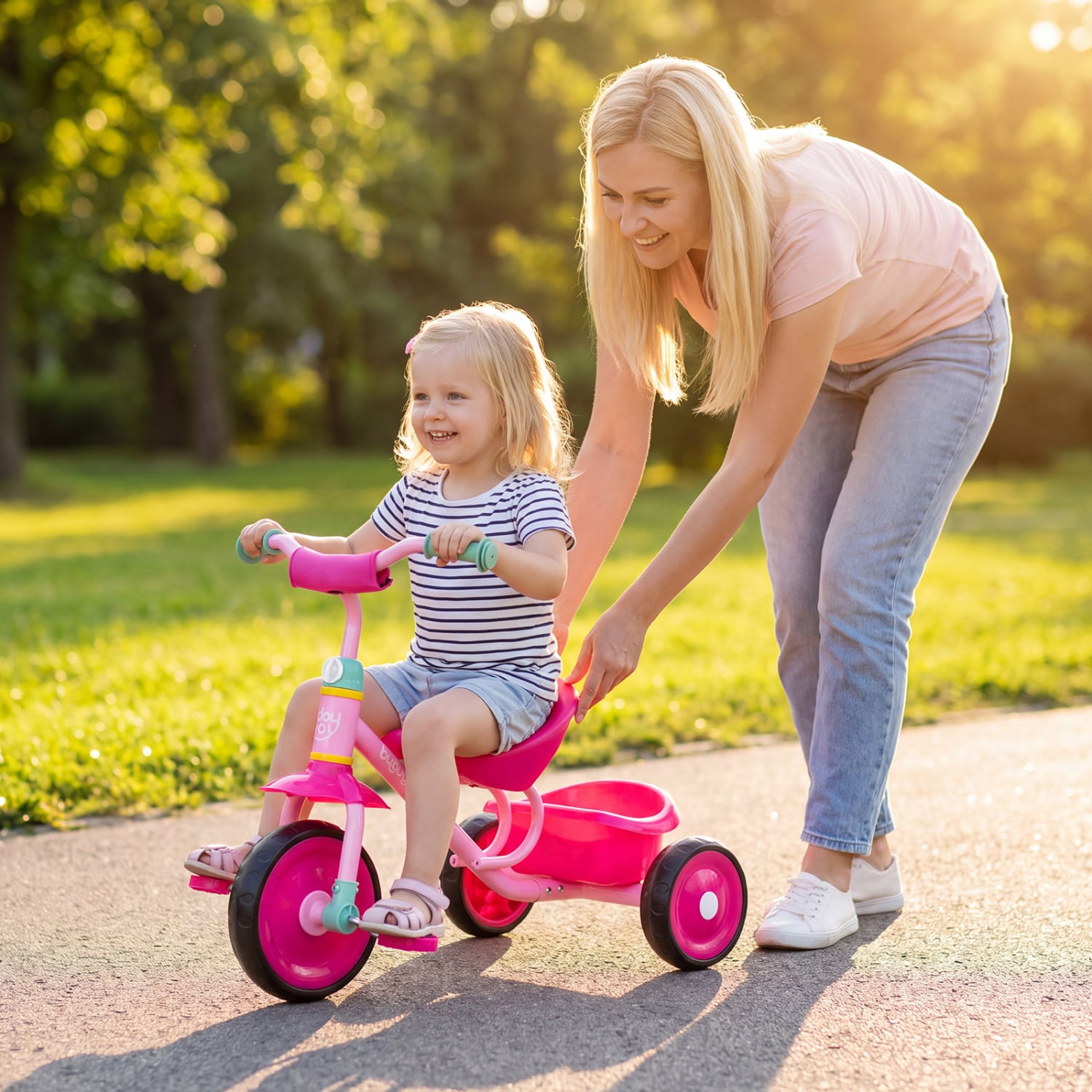 Toddler Tricycle for Boys Girls 2-5 Years, Pink Push & Pedal Ride On Toys at Gallery Canada