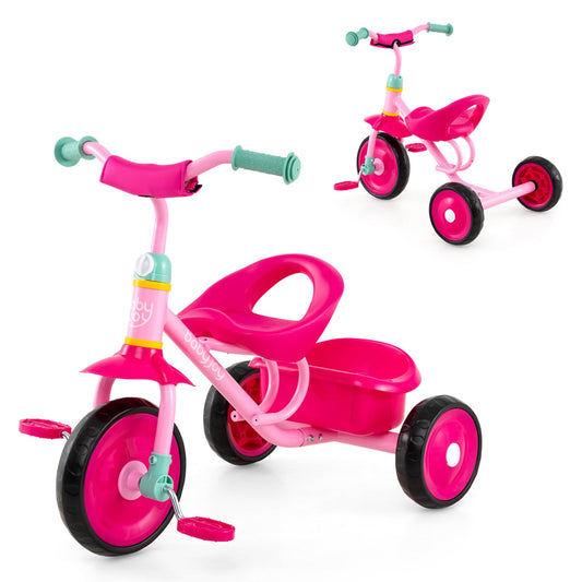 Toddler Tricycle for Boys Girls 2-5 Years, Pink Push & Pedal Ride On Toys Pink at Gallery Canada