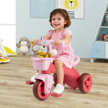 Toddler Tricycle, With Basket & Bell, Pink Push & Pedal Ride On Toys at Gallery Canada