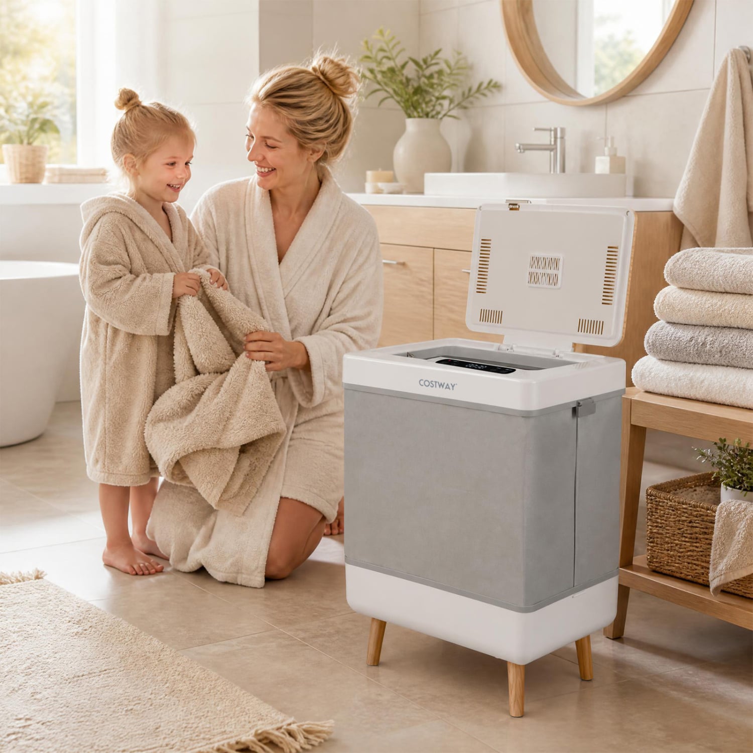 Towel Warmer Bucket, Foldable, Auto Shut Off, Natural Dryers at Gallery Canada