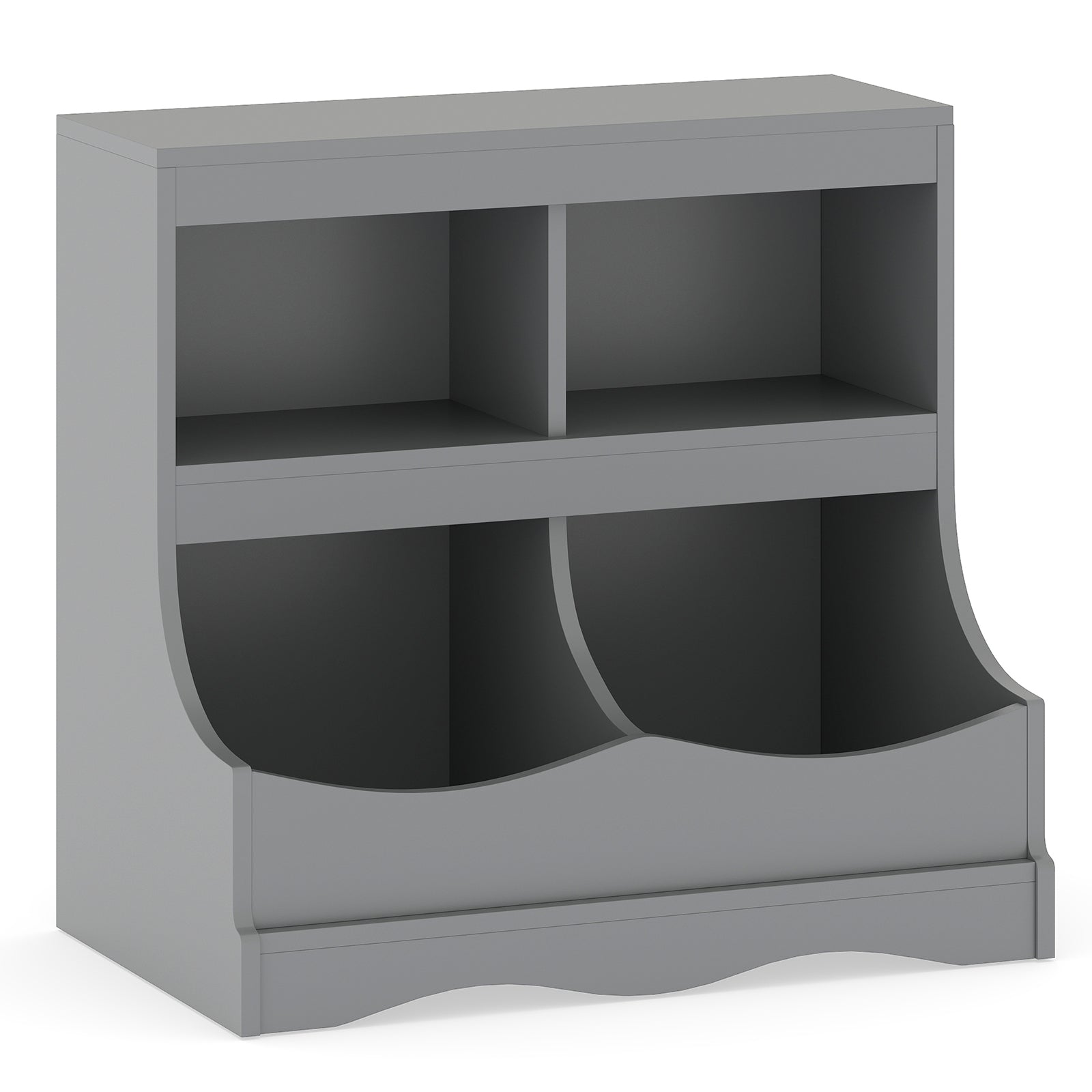 Toy Storage Organizer 4-Cubby Kids Bookcase for Toys and Books, Gray Kids Storage at Gallery Canada