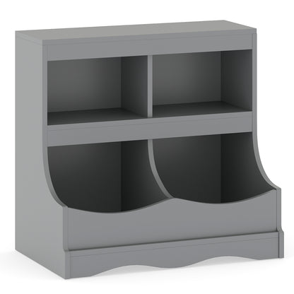 Toy Storage Organizer 4-Cubby Kids Bookcase for Toys and Books, Gray Kids Storage at Gallery Canada