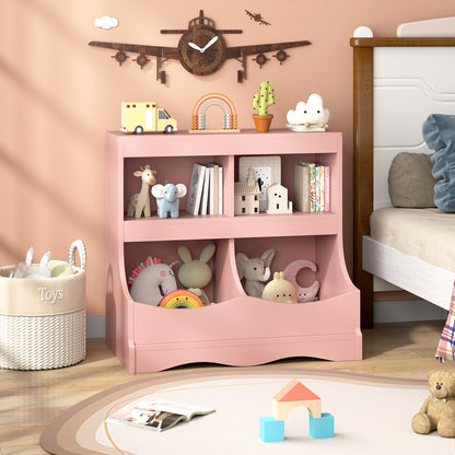 Toy Storage Organizer 4-Cubby Kids Bookcase for Toys and Books, Pink Kids Storage at Gallery Canada