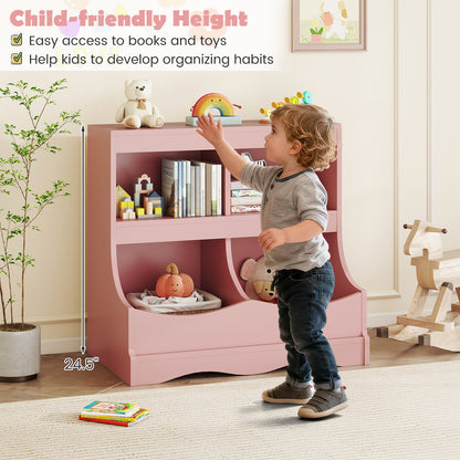 Toy Storage Organizer 4-Cubby Kids Bookcase for Toys and Books, Pink Kids Storage at Gallery Canada