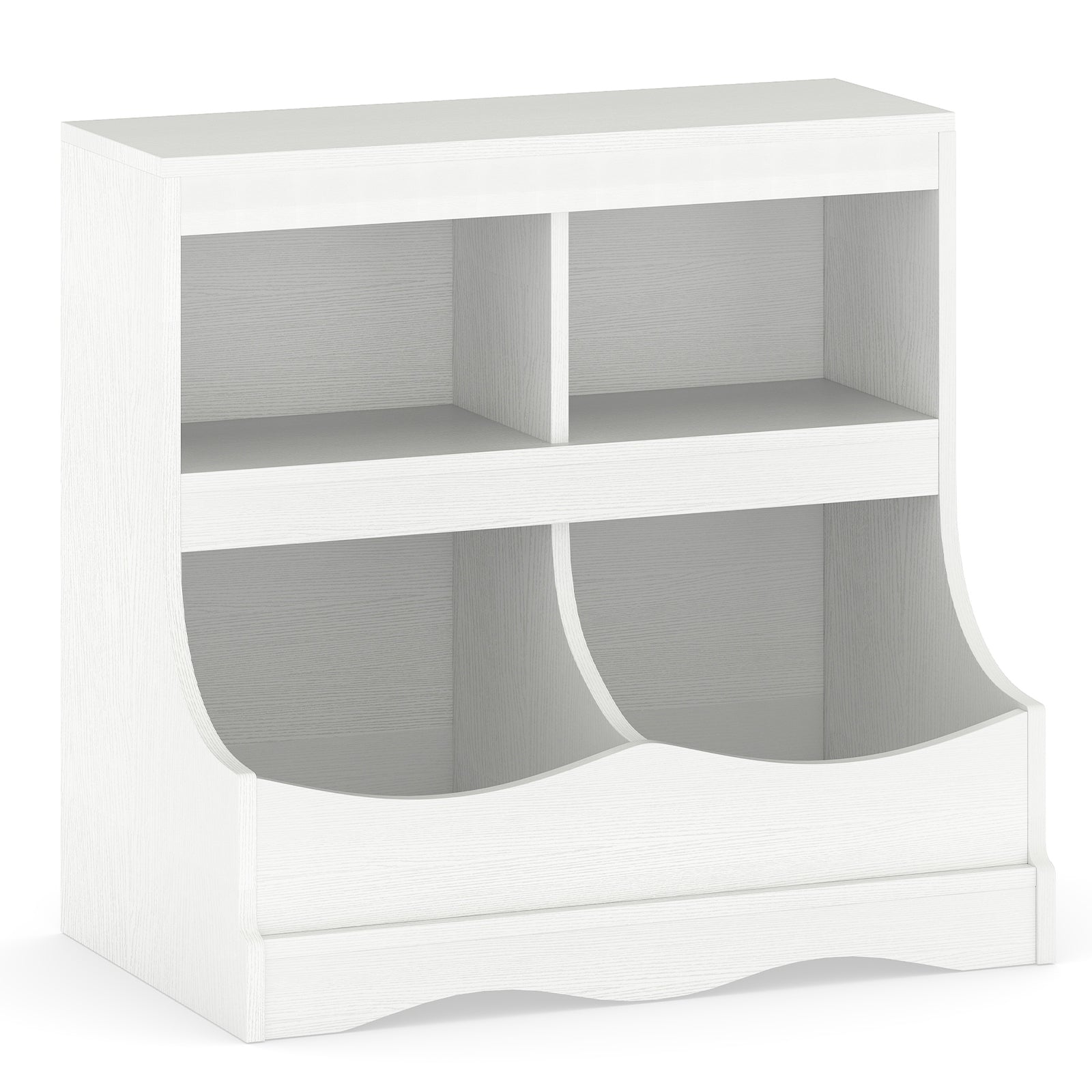 Toy Storage Organizer 4-Cubby Kids Bookcase for Toys and Books, White Kids Storage at Gallery Canada