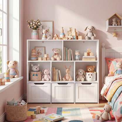 Toy Storage Organizer, 3 Drawers, 5 Cubbies, White Kids Storage at Gallery Canada