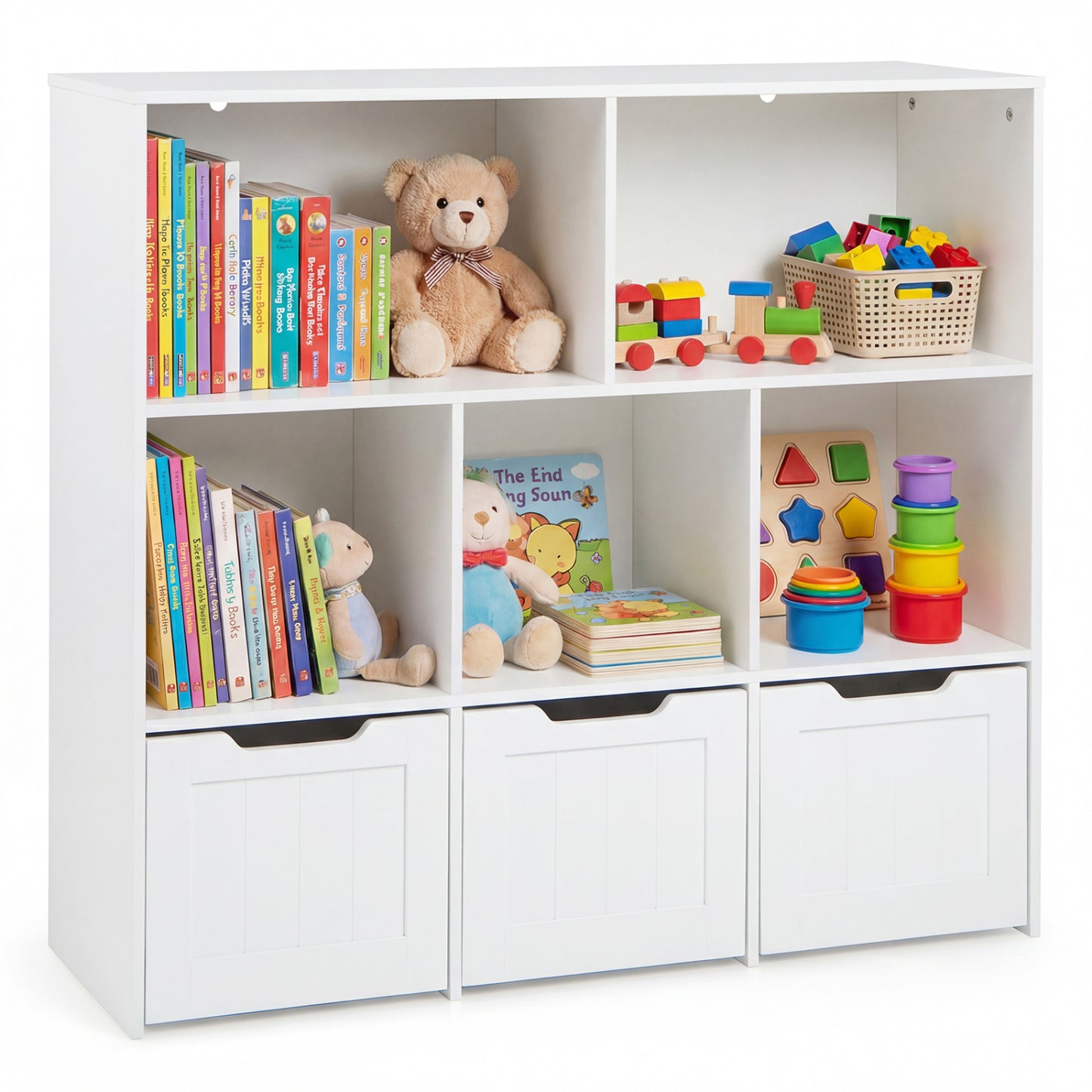 Toy Storage Organizer, 3 Drawers, 5 Cubbies, White Kids Storage White at Gallery Canada