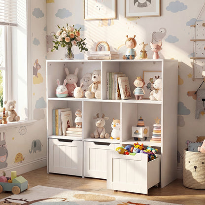Toy Storage Organizer, 3 Drawers, 5 Cubbies, White Kids Storage at Gallery Canada