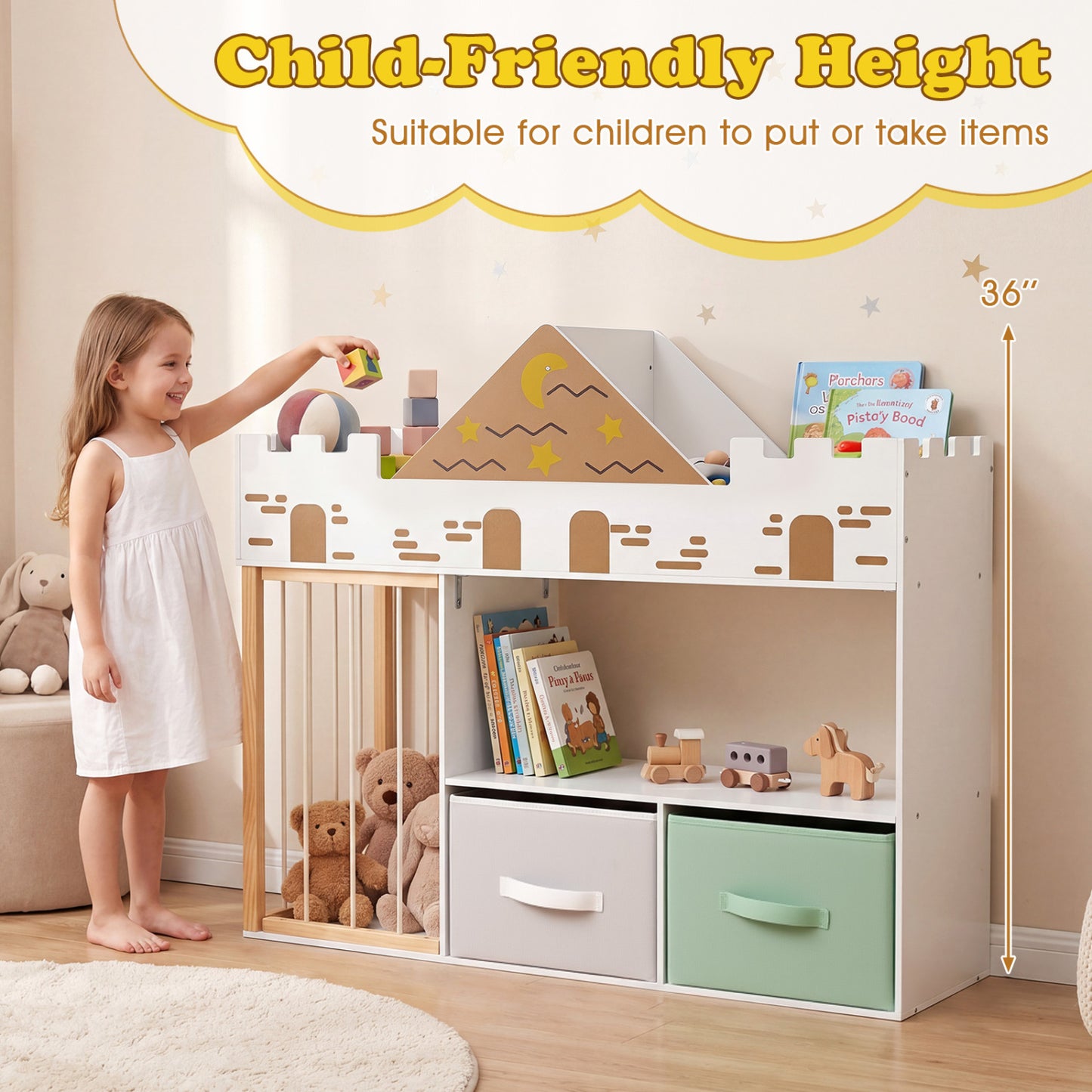 Toy Storage Organizer With Stuffed Animal Storage, White Kids Storage at Gallery Canada