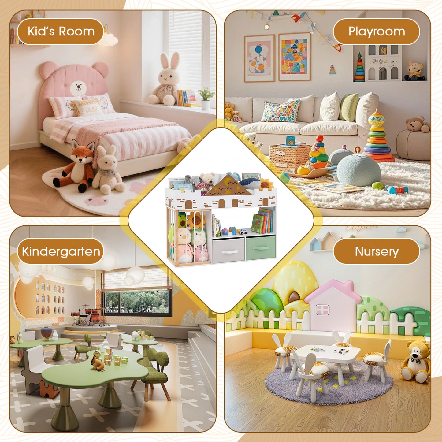 Toy Storage Organizer With Stuffed Animal Storage, White Kids Storage at Gallery Canada