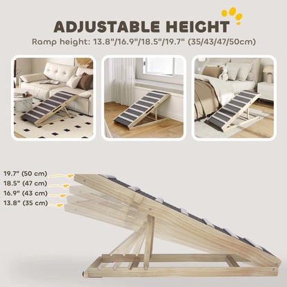 Foldable Dog Ramp For Couch, 4 Adjustable Height 14" to 20", Small to Large Dog Dog Stairs at Gallery Canada