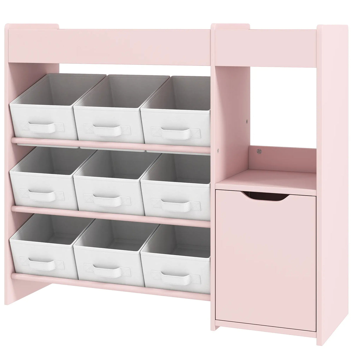 Kids Toy Storage Organizer, 9 Fabric Boxes, Cabinet Shelves, Pink Bookshelves & Bookcases Multi Colour at Gallery Canada