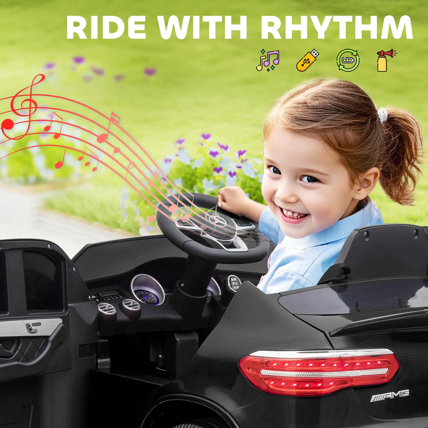 Kids Ride On Car 12V Electric, Remote Control, Suspension Wheel, Black Electric Toy Cars at Gallery Canada