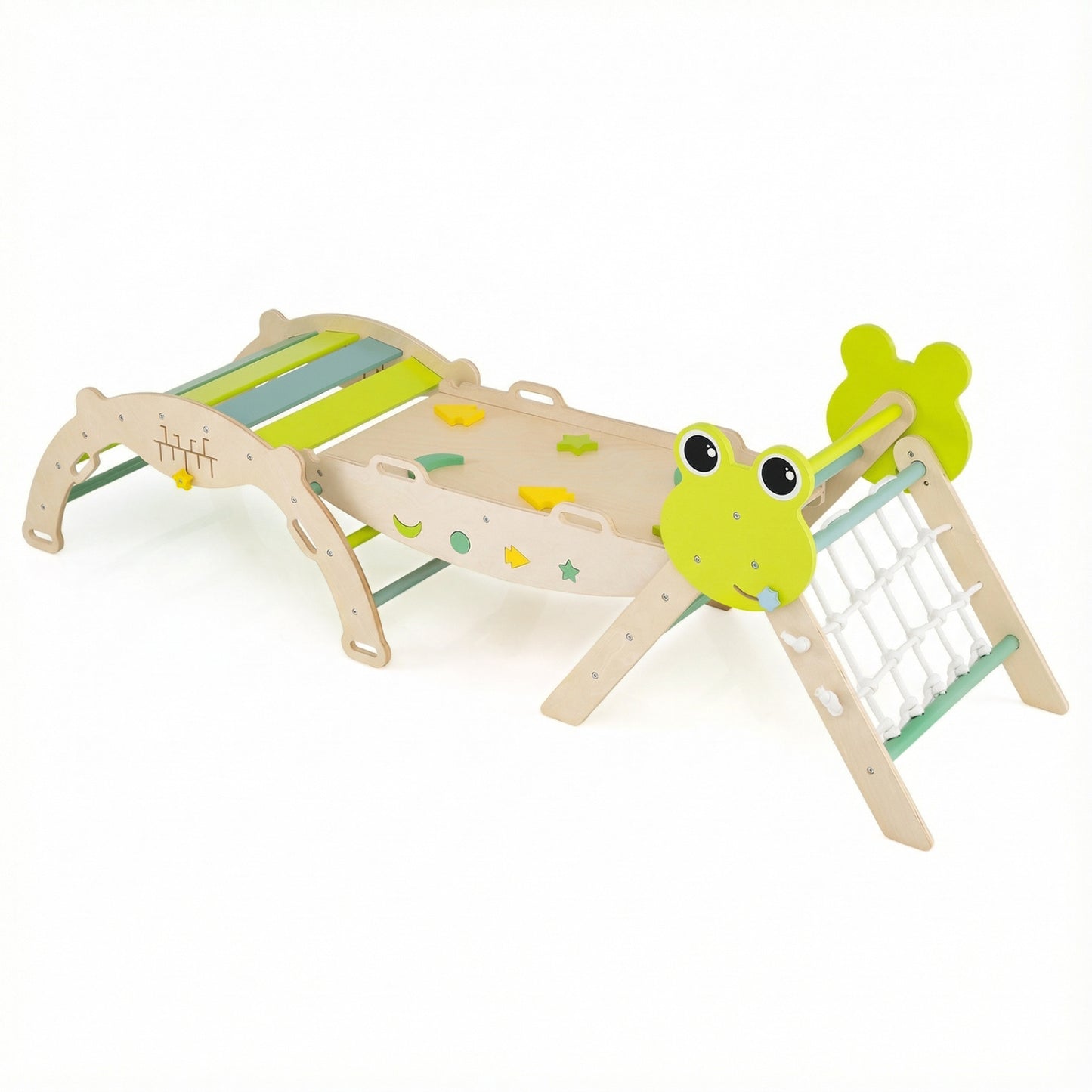 Triangle Climbing Set, Foldable Jungle Gym With Arch Ramp, Green Climbers & Slides Green at Gallery Canada