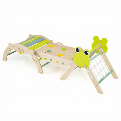 Triangle Climbing Set, Foldable Jungle Gym With Arch Ramp, Green Climbers & Slides Green at Gallery Canada