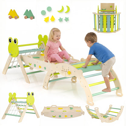Triangle Climbing Set, Foldable Jungle Gym With Arch Ramp, Green Climbers & Slides at Gallery Canada